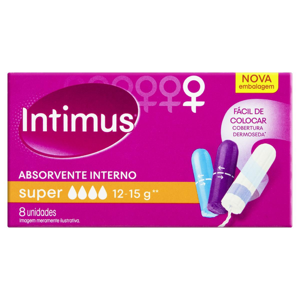 Absorvente sem Abas Extra Suave Intimus Tripla Proteção Pacote 8 Unidades