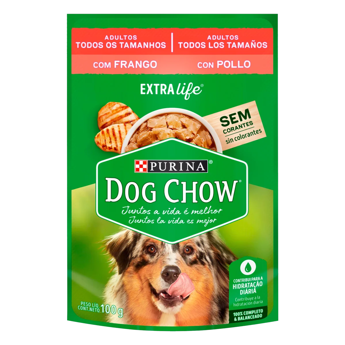 Ração Úmida Purina Dog Chow para Cães Adultos de Todos os Tamanhos sabor Frango 100g