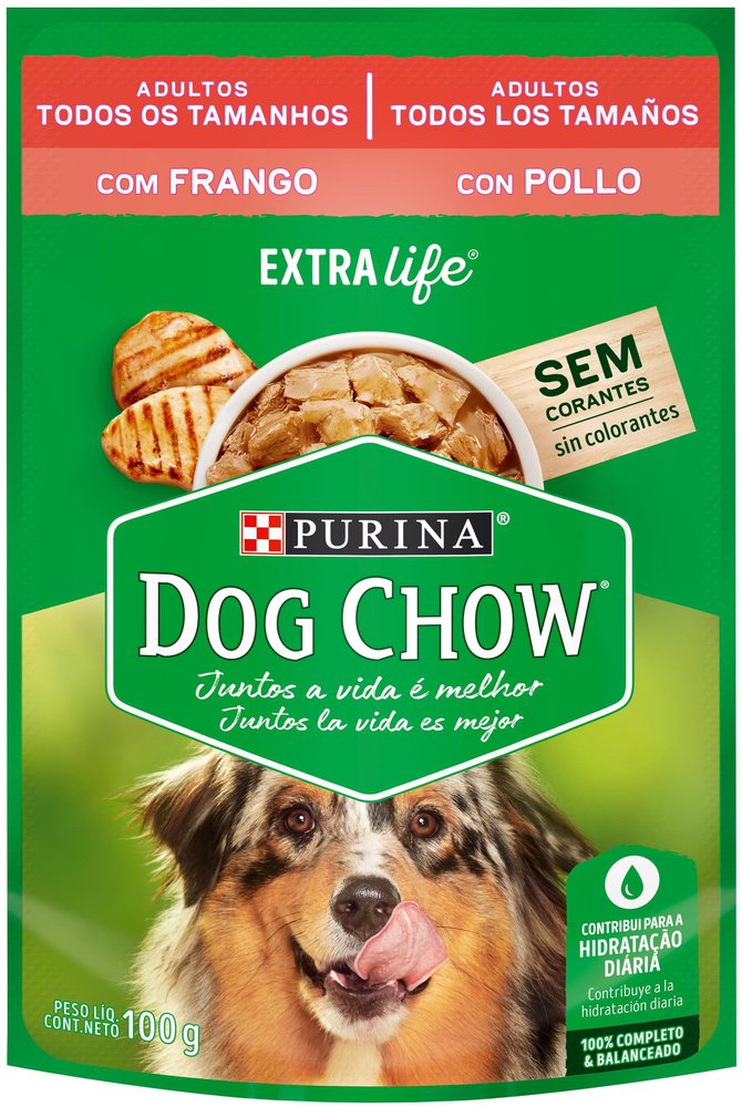 Ração Úmida Purina Dog Chow para Cães Adultos de Todos os Tamanhos sabor Frango 100g