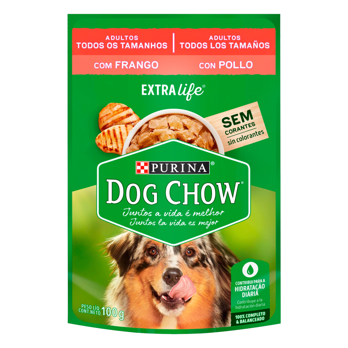 Ração Úmida Purina Dog Chow para Cães Adultos de Todos os Tamanhos sabor Frango 100g
