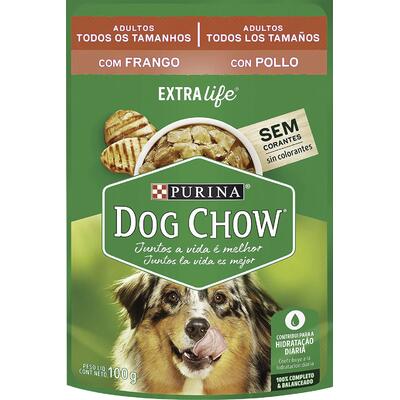 Ração Úmida Purina Dog Chow para Cães Adultos de Todos os Tamanhos sabor Frango 100g