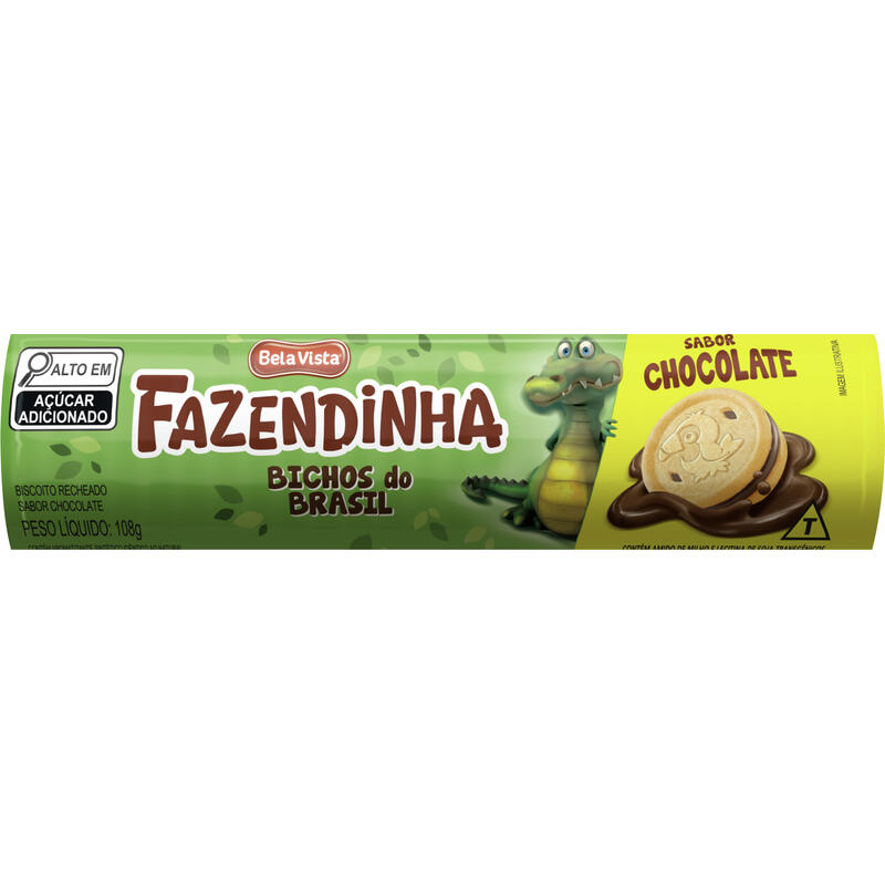 Biscoito Recheado Fazendinha Chocolate 108g