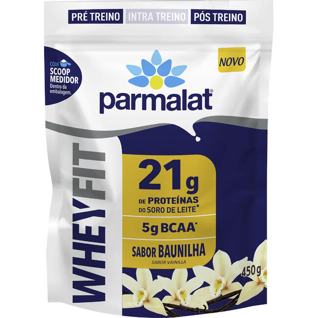 Suplemento Proteico Pó Baunilha Parmalat Whey Fit Pacote 450g