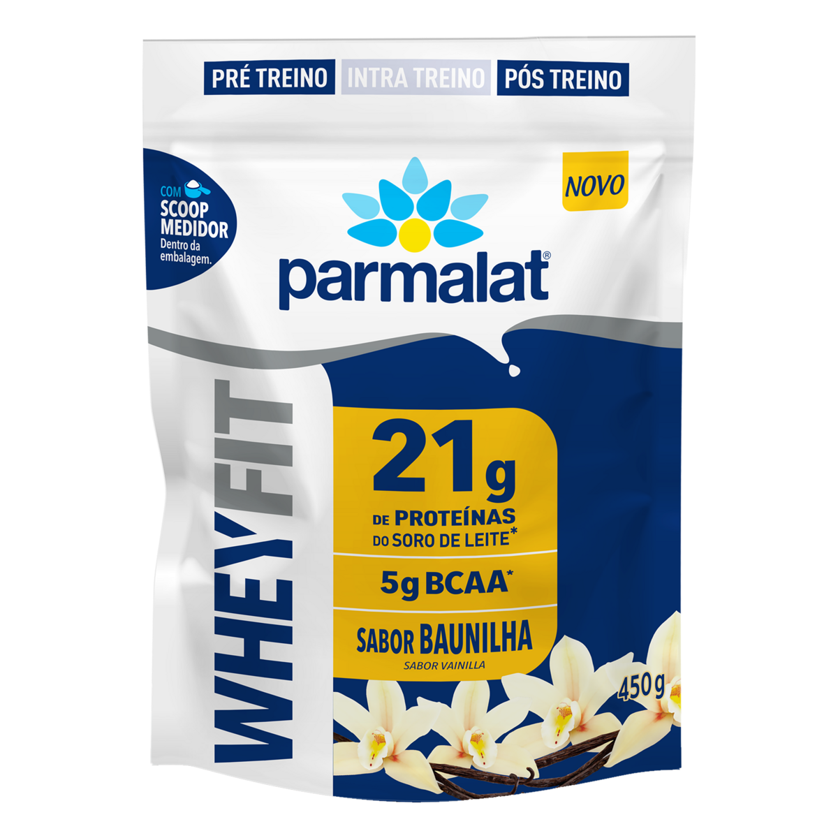 Suplemento Proteico Pó Baunilha Parmalat Whey Fit Pacote 450g