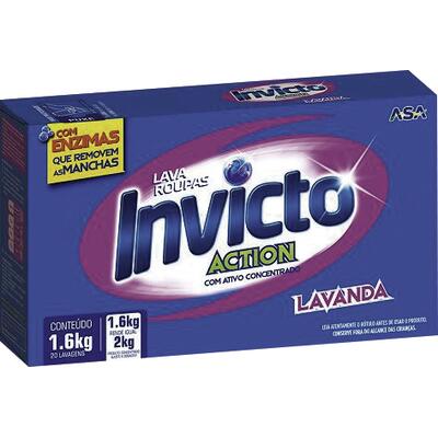 Lava Roupas em Pó Invicto Lavanda 1,6kg