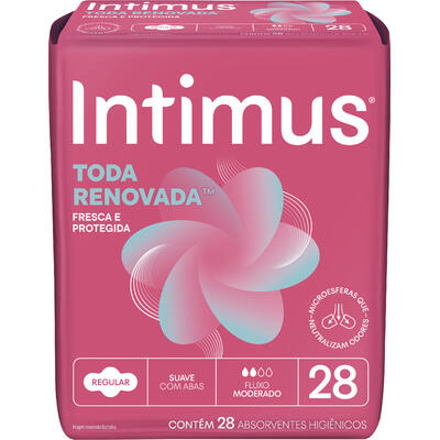 Absorvente Higiênico INTIMUS Toda Renovada Dia Suave com Abas com 28 Unidades