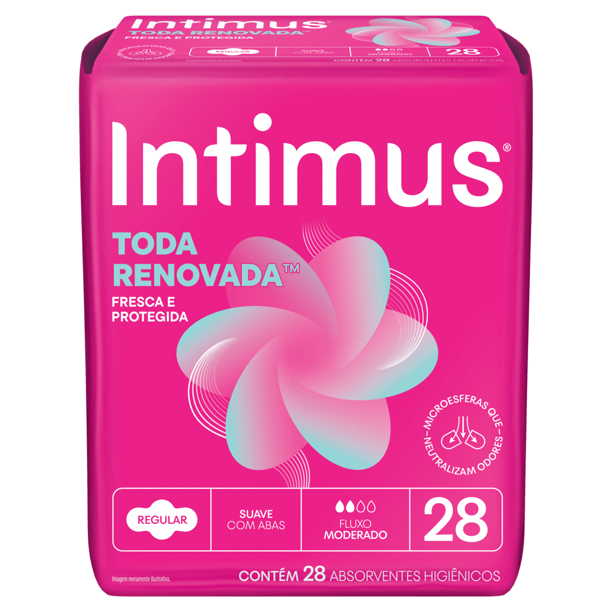 Absorvente Higiênico INTIMUS Toda Renovada Dia Suave com Abas com 28 Unidades