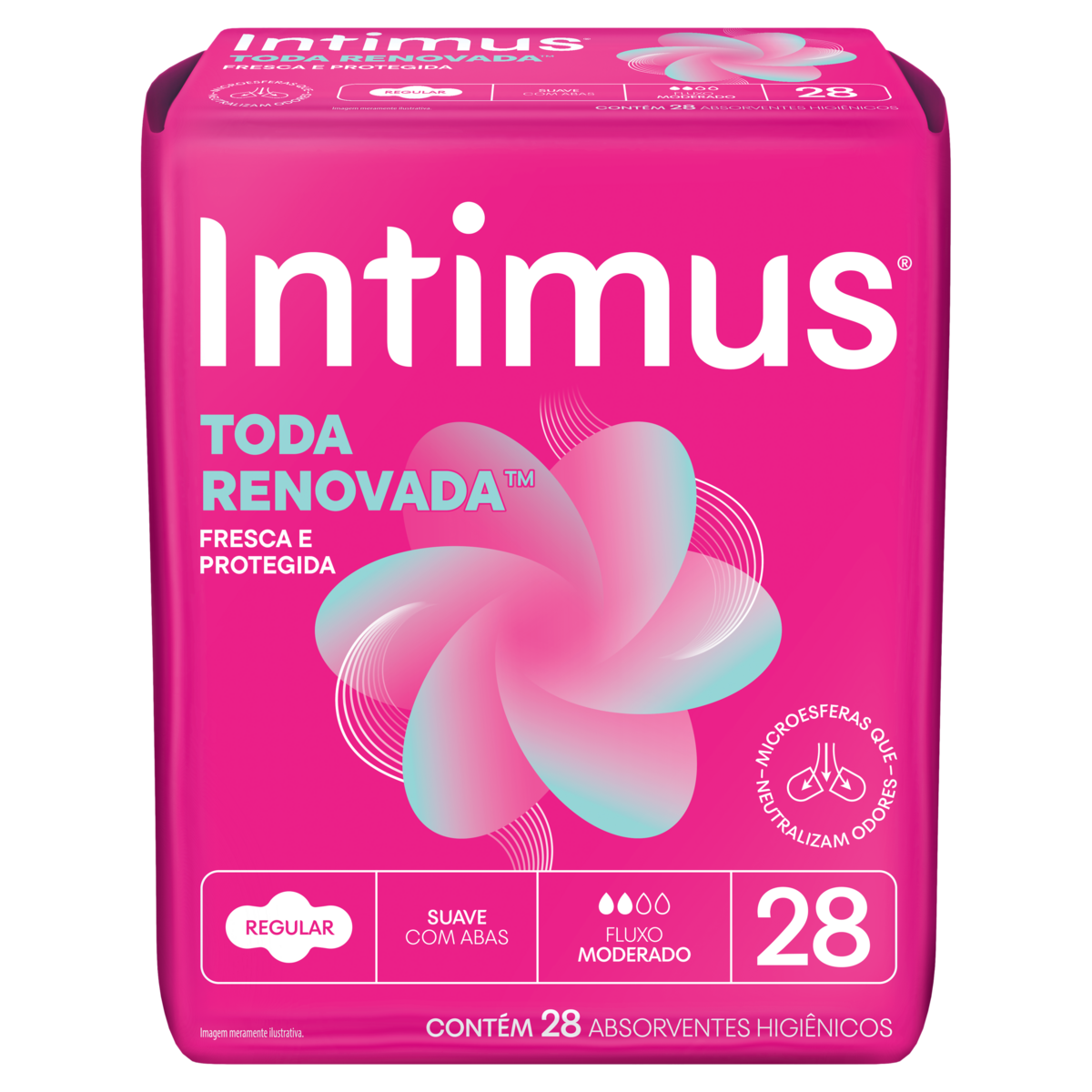 Absorvente Higiênico INTIMUS Toda Renovada Dia Suave com Abas com 28 Unidades