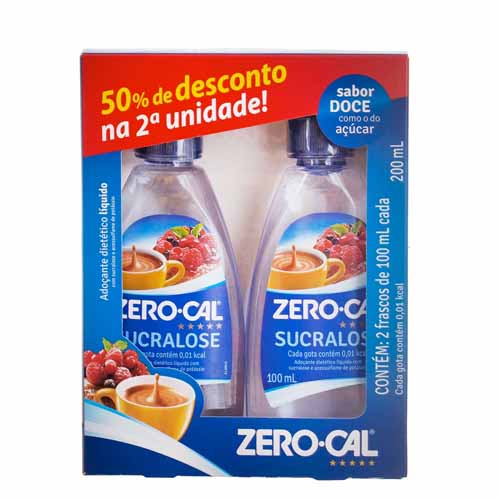 Adoçante Zero Cal Sucralose 100ml 50% de Desconto na 2ª Unidade