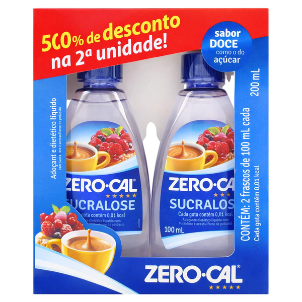 Adoçante Zero Cal Sucralose 100ml 50% de Desconto na 2ª Unidade
