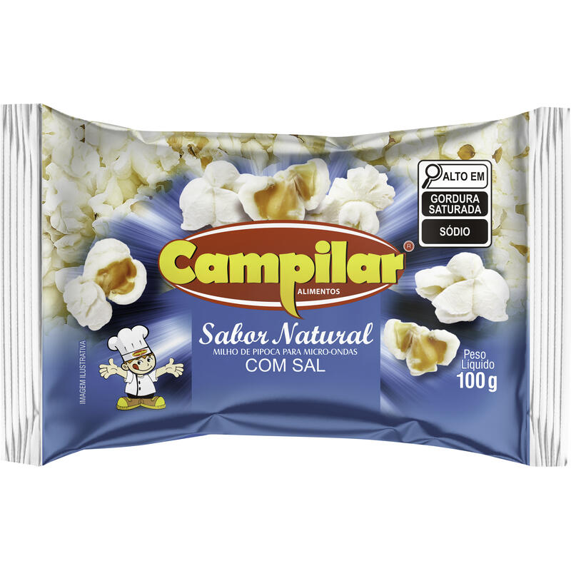 Milho de Pipoca para Micro-ondas Campilar Natural 100g