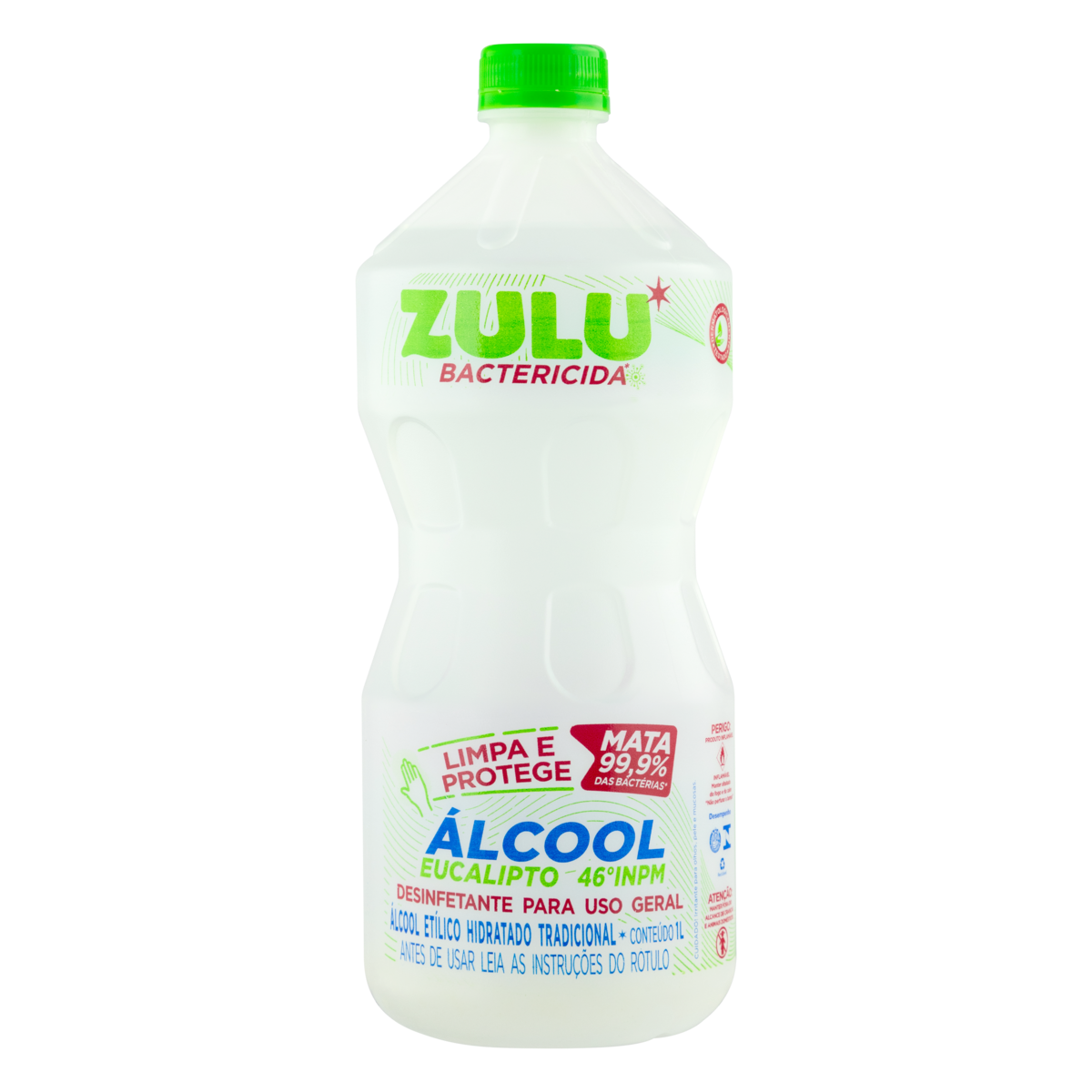 Álcool Líquido 46º INPM Bactericida Eucalipto Zulu Frasco 1l