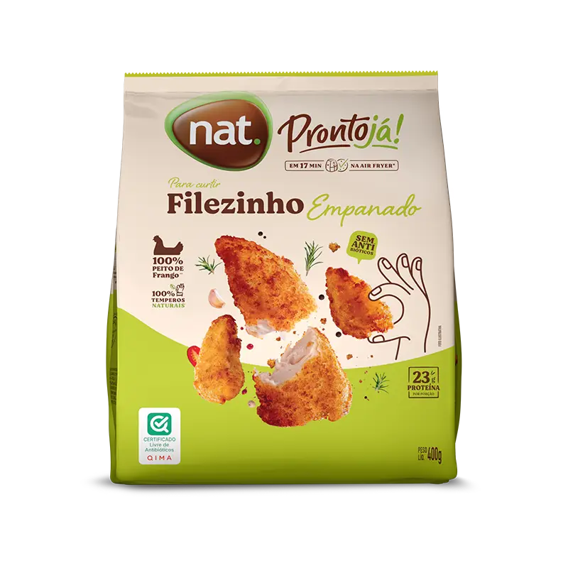 Filezinho de Frango NAT Pronto Já! Empanado Congelado 400g