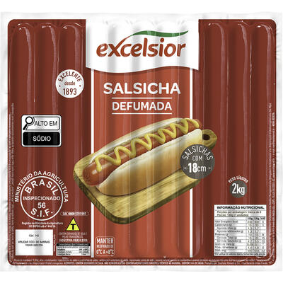Salsicha Excelsior Resfriada Dogão 18cm 2kg