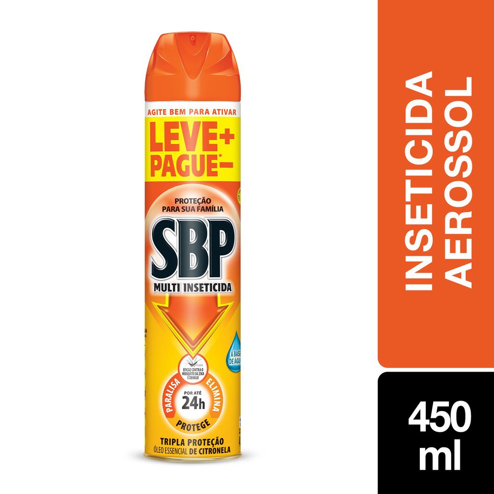 Multi Inseticida SBP Aerossol Óleo de Citronela 450ml Leve+ Pague-