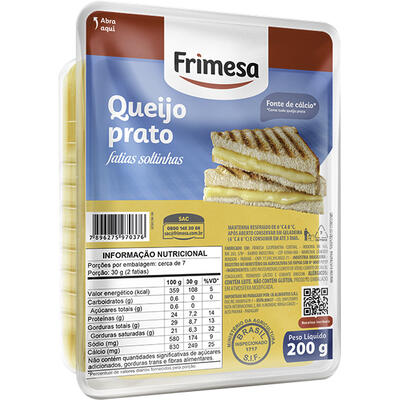Queijo Prato Frimesa Fatiado 200g