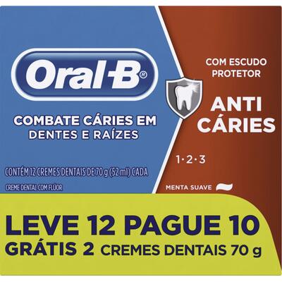 Creme Dental Oral-B 1-2-3 12x70g
