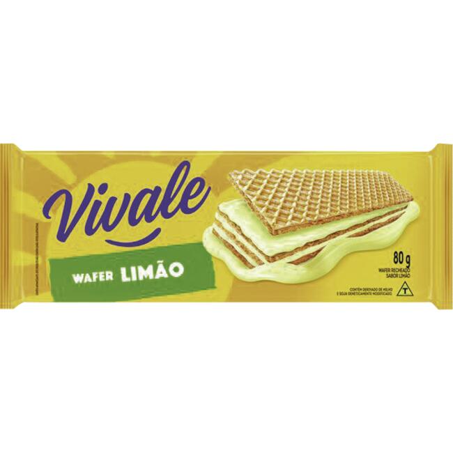 Biscoito Wafer Vivale Limão 80g