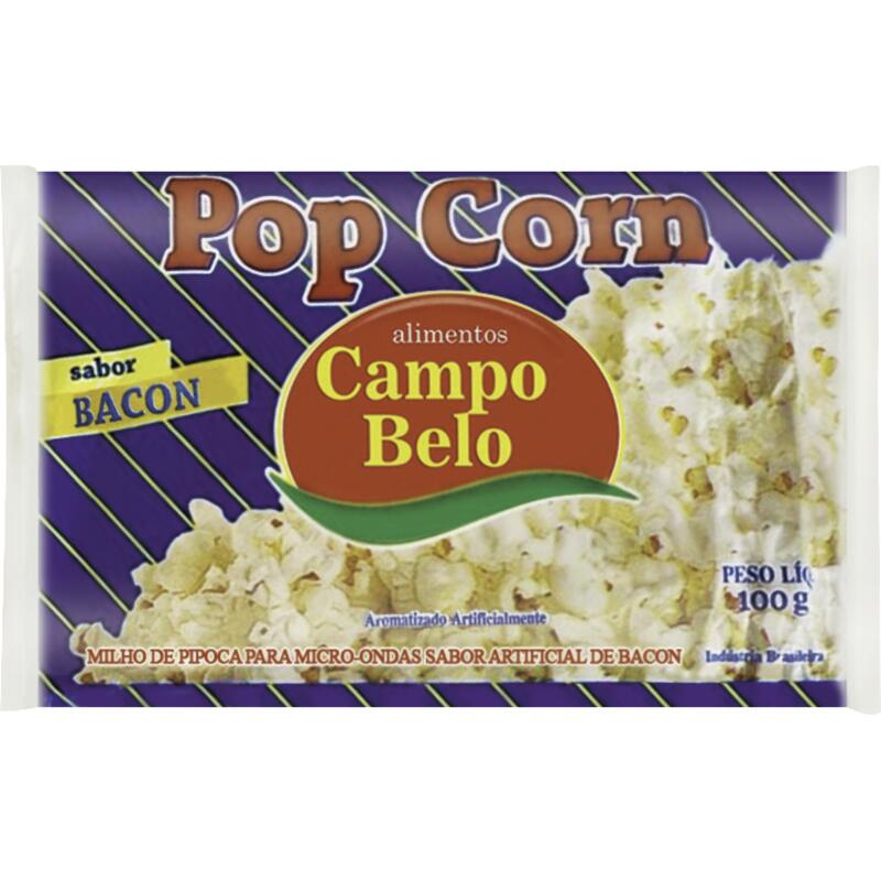 Milho de Pipoca para Micro-ondas Campo Belo Bacon 100g