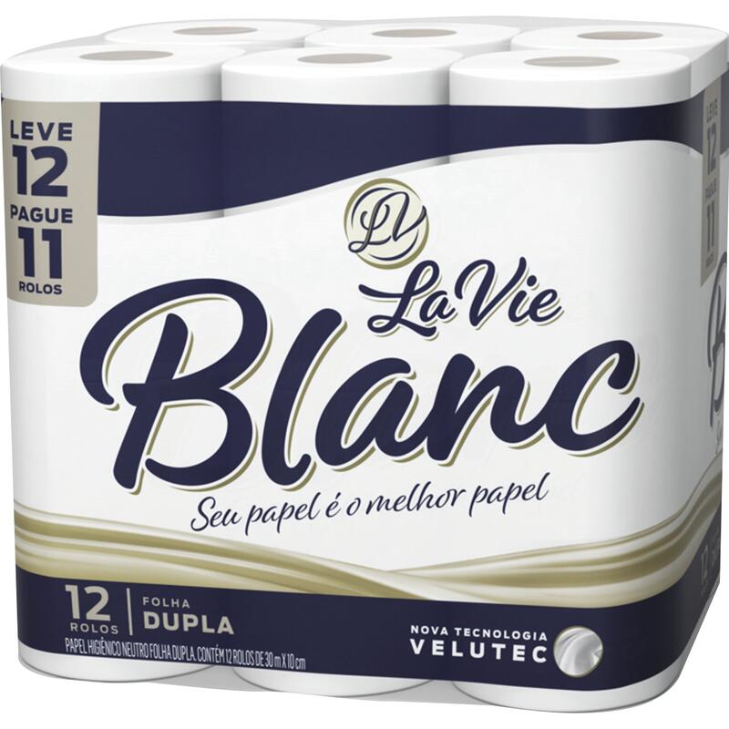 Papel Higiênico Le Blanc Folha Dupla - 30m 12 rolos