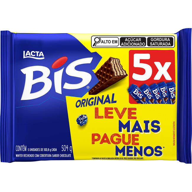 Bis Lacta Ao Leite 5 un x 100,8g
