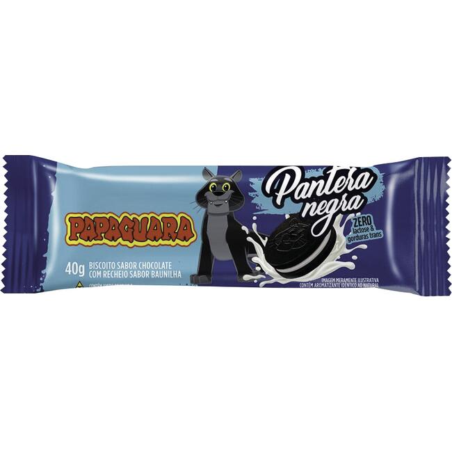 Biscoito Recheado Papaguara Pantera Negra 40g