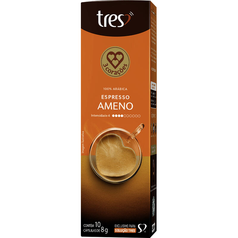 Capsula de Café Espresso Ameno 3 Corações 10 unidades