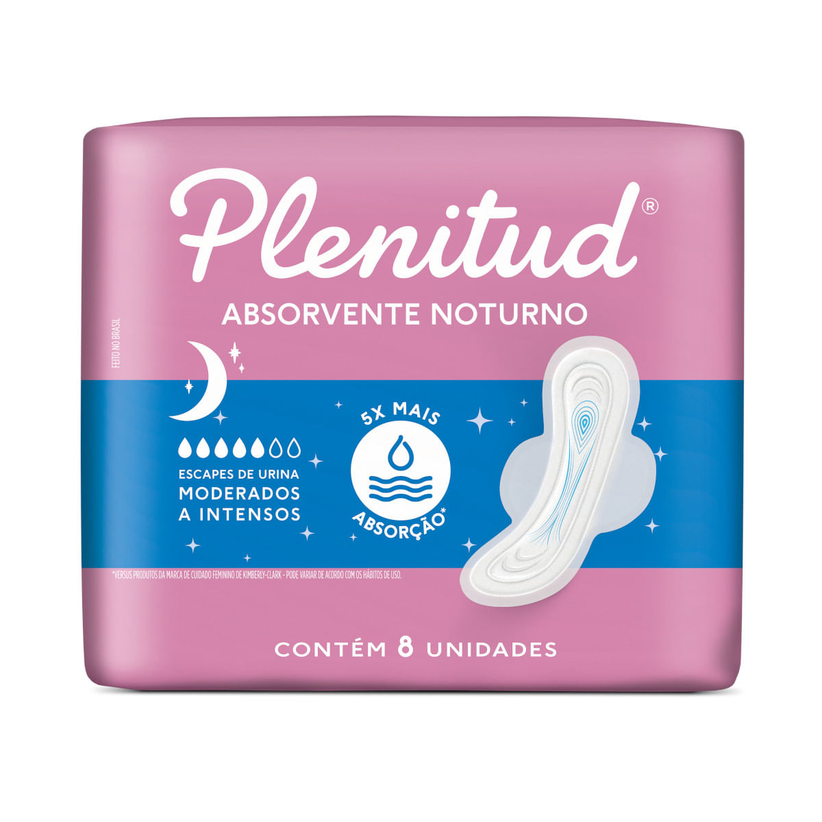 Absorvente Higiênico para Incontinência PLENITUD Noturno com 8 unidades