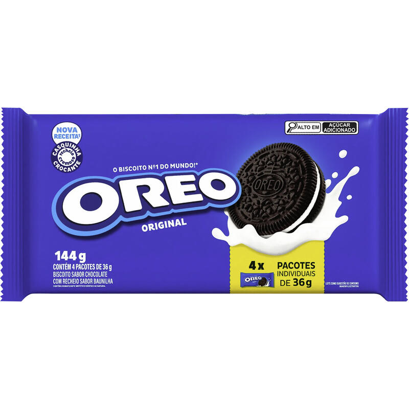 Biscoito recheado Oreo original multipack 144g