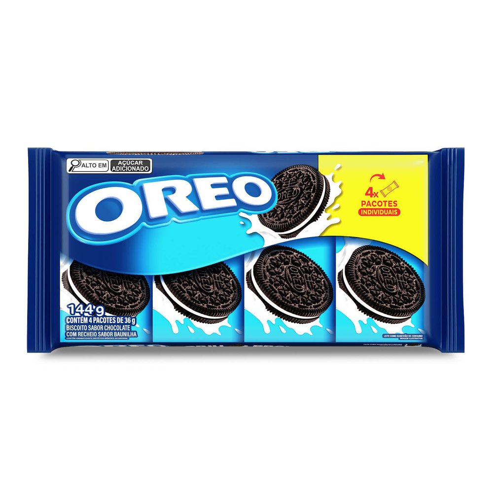 Biscoito recheado Oreo original multipack 144g
