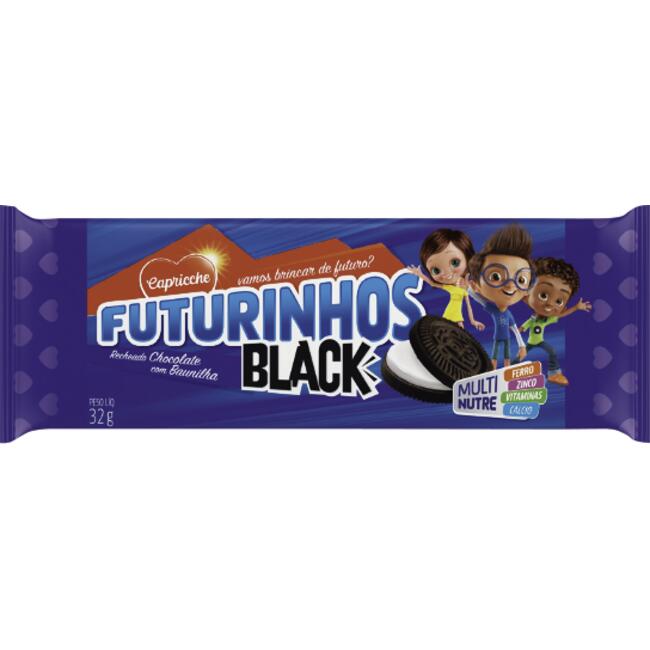 Biscoito Recheado Futurinhos Black 32g