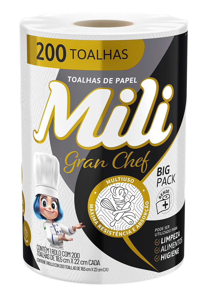 Toalhas de Papel Mili Gran Chef 200 Folhas