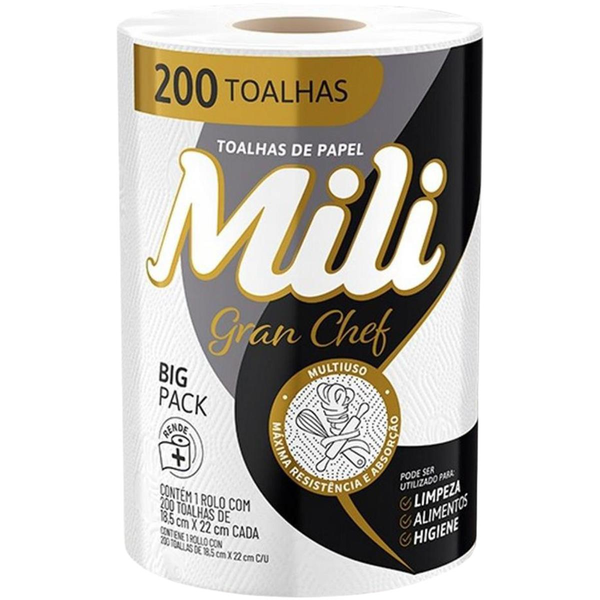 Toalhas de Papel Mili Gran Chef 200 Folhas