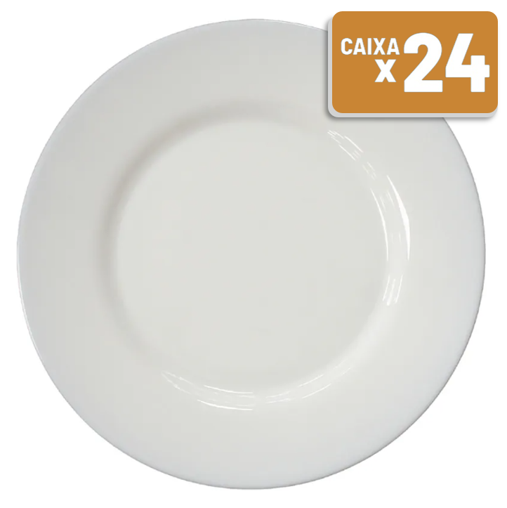 Prato Raso Everyday Vidro Branco Caixa c/ 24 Un