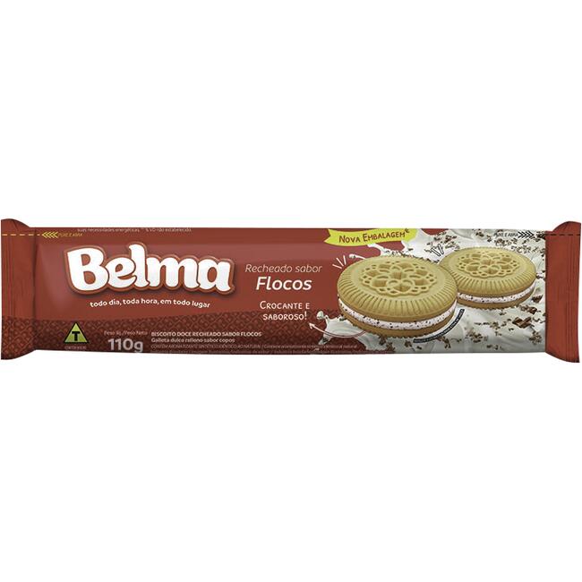 Biscoito Recheado Belma Flocos 110g