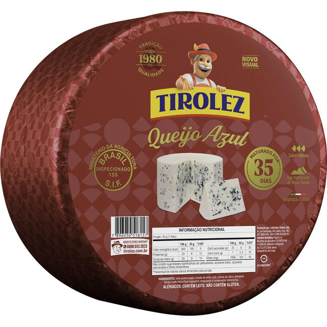 Queijo Azul Tirolez Preço por quilo na peça
