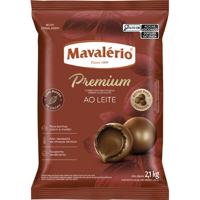 Cobertura de Chocolate em Gotas Mavalério Premium Ao Leite 2,1kg