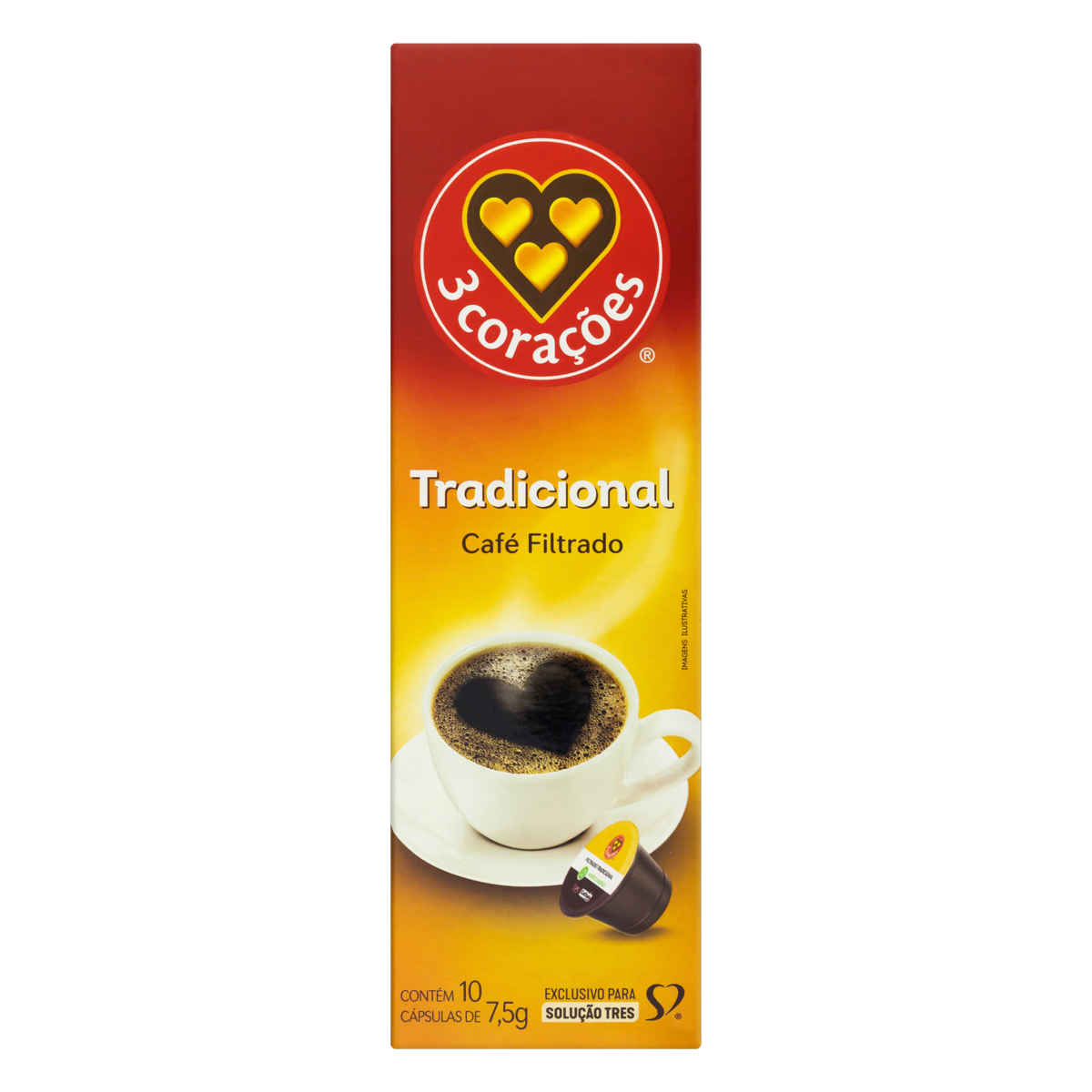 Capsula de Café Filtrado Tradicional 3 Corações 10 unid