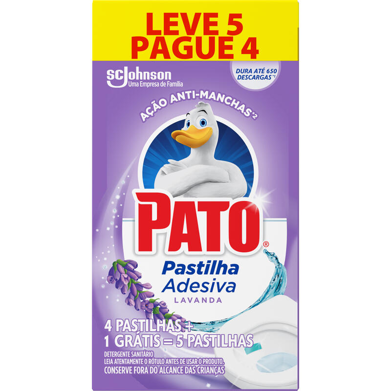 Desodorizador em Pastilha Adesiva Pato Lavanda 5un