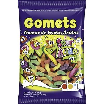 Bala de Gelatina Dori Minhocas Ácidas 600g