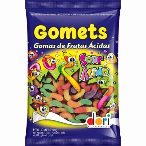 Bala de Gelatina Dori Minhocas Ácidas 600g