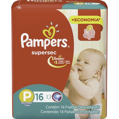 Fralda Descartável Pampers Supersec - P 16 un