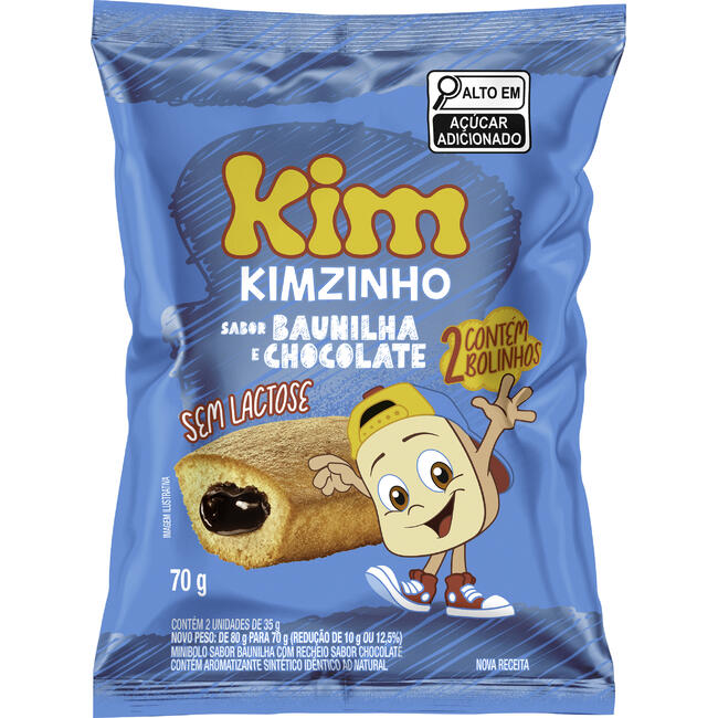 Mini Bolo Kim Baunilha com Chocolate 70g