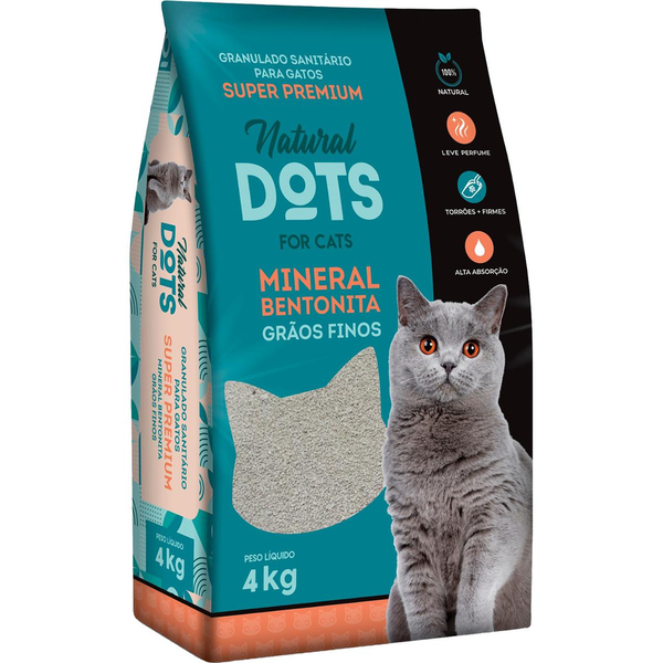 Areia Higiênica Natural Dots 4kg - Grãos Médios