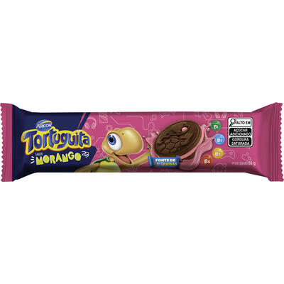 Biscoito Recheado Tortuguita Morango 86g