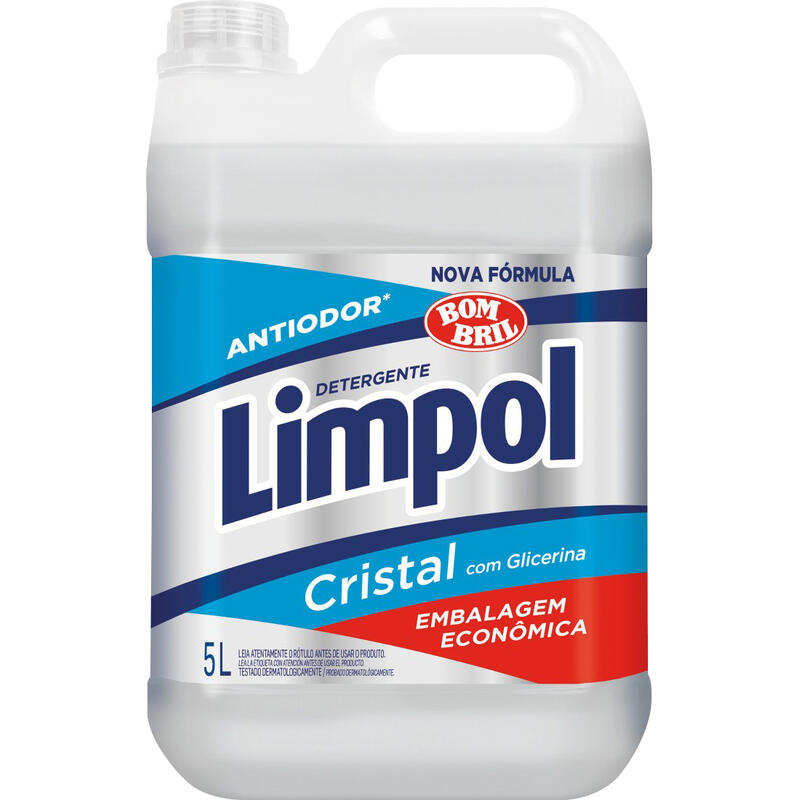 Detergente Limpol 5 Litros - Cristal com Glicerina - Embalagem Econômica