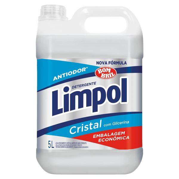 Detergente Limpol 5 Litros - Cristal com Glicerina - Embalagem Econômica