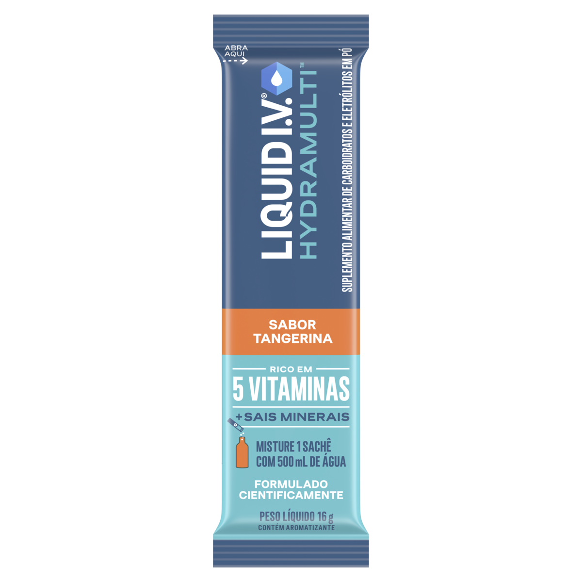 Suplemento Alimentar Pó Tangerina Liquid I.V. Hydramulti Pacote 16g