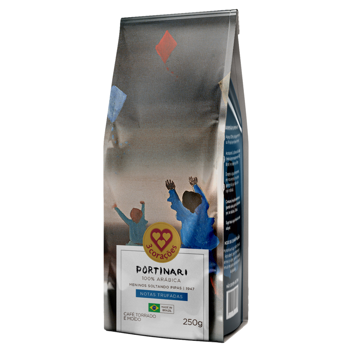 Café Torrado e Moído Meninos Soltando Pipas 1947 3 Corações Portinari Pacote 250g