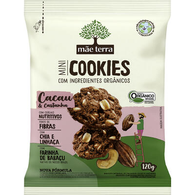 Mini Cookie Mãe Terra 120g - Integral - Cacau